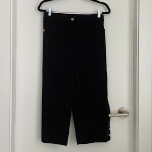 Black Cotton Twill Capri Karen Scott Size 16